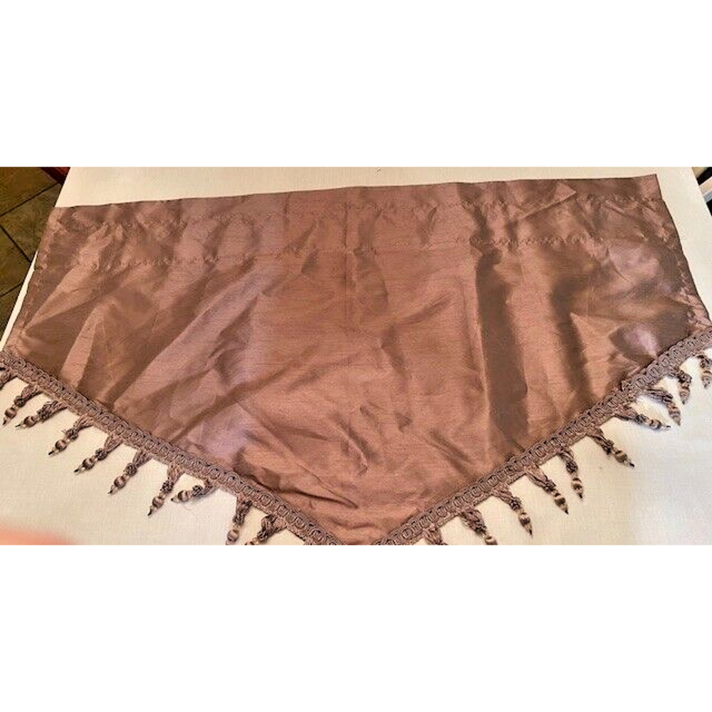 Home Classics Valances Brown/Taupe with Tassles~Rod Pocket~40" x 24" Set of 5